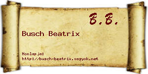Busch Beatrix névjegykártya